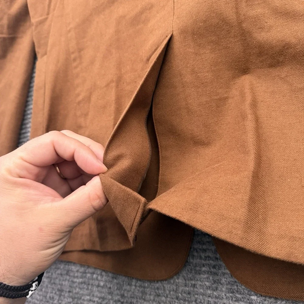 Banana‎ Republic Linen Blend Blazer Men's 38 Short Chocolate Brown Two Button